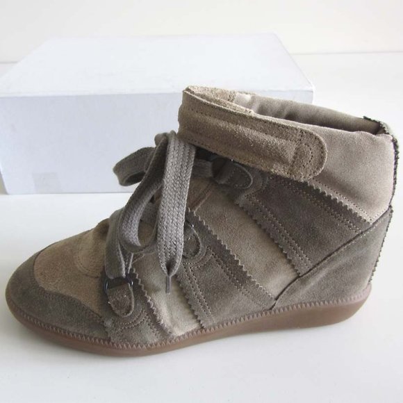 ISABEL MARANT taupe high-top wedge sneakers 39 / 9 - Picture 6 of 8